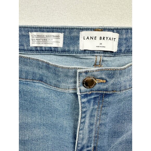 Lane Bryant Mid-Rise Boyfriend Jeans With Patchwork & Ripped Details Boho Sz 20 - Picture 4 of 12